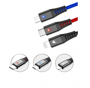 Cablu incarcare telefon 3 in 1 - USB la micro Type C Lightning Konfulon DC08 [2]
