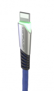 Cabluri de date - Cablu incarcare telefon USB Lightning 2.4A Konfulon DC17 albastru