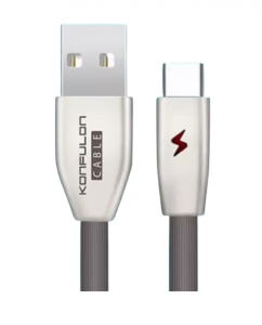 Cabluri de date - Cablu incarcare telefon USB Tip C 3.0A 1m Konfulon S58 negru