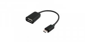 Cabluri cu conectori - Cablu OTG microUSB mama- USB A tata