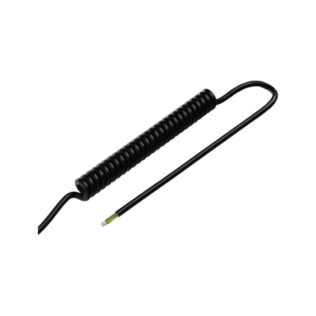 Conectica - Cablu spiralat neecranat 6 fire, 24AWG, extensibil 0.3m–1.2m, conductor 0.02mm, cablu retractabil flexibil
