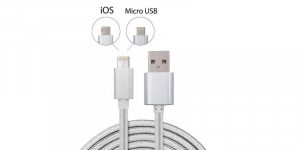 Cabluri de date - Cablu USB-microUSB/iPhone pentru incarcare si transfer de date de 1m