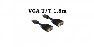 Cabluri cu conectori - Cablu VGA Tata Tata 1.8m 15 pini, ecranat, cu bobina antiparaziti