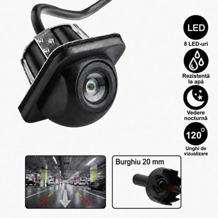 Camera auto marsarier AHD 1080P/CCD, 120 grade, IP68, 12V (AHD-04) [1]