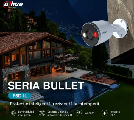 Camera supraveghere IP Wi-Fi Dahua IPC-F5D-IL-0280B, 5MP, 2.8mm, IR 30m, lumina calda, microfon, microSD, IP67 [1]