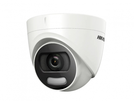 Camere supraveghere - Camera supraveghere Dome Hikvision TurboHD 5.0 ColorVu DS-2CE72HFT-F, 5 MP, lumina alba 20 m, 2.8 mm