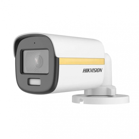Camere supraveghere - Camera de supraveghere Hikvision Network Pro Series cu ColorVu DS-2CE10DF3T-FS28 2.8mm ColorVu Audio Fixed Mini Bullet Camera, 2MP, 1920x1080
