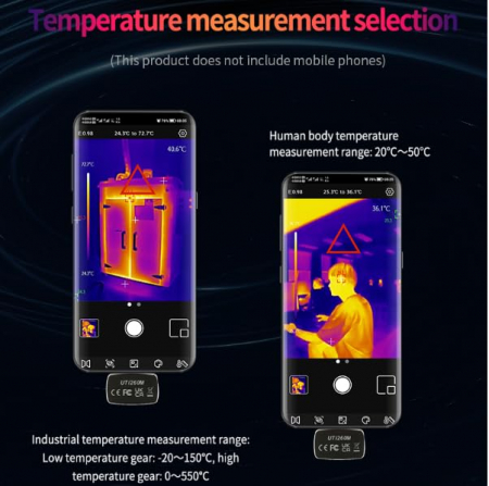 Camera termica UTi260M pentru telefon Android USB-C, 256x192, -20°C-550°C, aplicatie mobila, UNI-T [3]