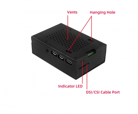 Carcasa metalica neagra compatibila Raspberry Pi 4 cu ventilator OKYN9002-2 [2]