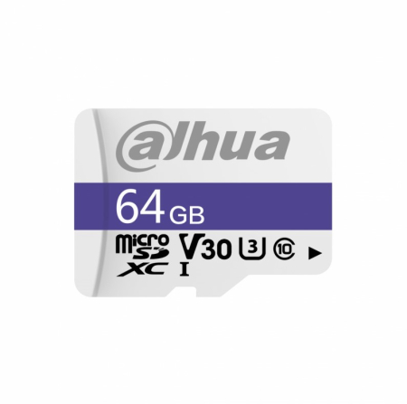 Carduri memorie - Card de memorie Dahua microSD 64GB, DHI-TF-C100, Clasa 10 UHS-I V30, 95MB/s, fara adaptor, supraveghere video