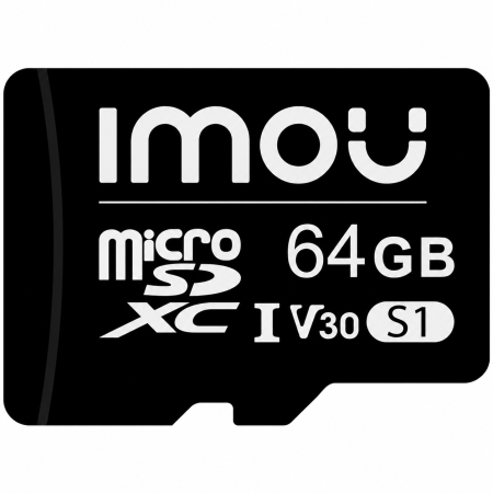 Accesorii telefoane - Card MicroSD, 64GB, Clasa 10, citire 95 MB/s, scriere 38 MB/s, IMOU, V30, U3, ST2-64-S1, MICROSD64-IMOU