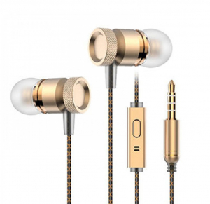 Casti audio cu fir pentru telefon Konfulon INA8 auriu [1]