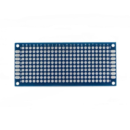 Set 2x Placa prototip PCB universala 3x7 cm double sided albastra, fibra sticla, pas 2.54mm, lipire THT, electronica DIY [1]