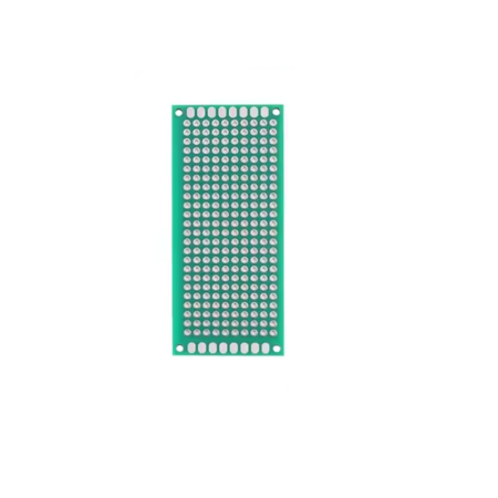 Robotica - Set 2x Placa prototip PCB universala 3x7 cm double sided verde, fibra sticla, pas 2.54mm, lipire THT, electronica DIY