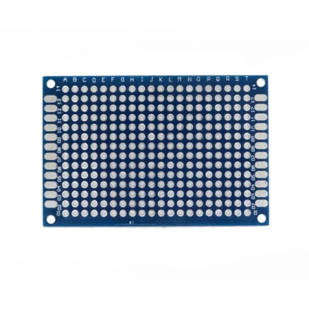 Robotica - Set 2x Placa prototip PCB universala 4x6 cm double sided, fibra sticla, pas 2.54mm, lipire THT, electronica DIY