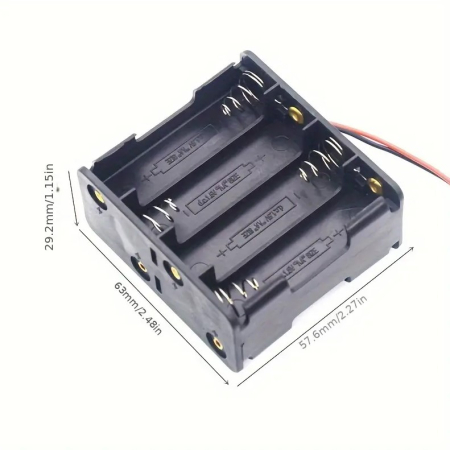 Suport baterii 8xAA, serie 12V, plastic ABS, mufa DC, alimentare electronica, DIY [3]