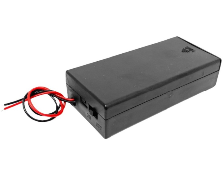 Suport baterii 2x18650, cu capac si buton ON/OFF, plastic ABS, cu cablu, 7.4V, 2S, DIY, Arduino, electronica [2]