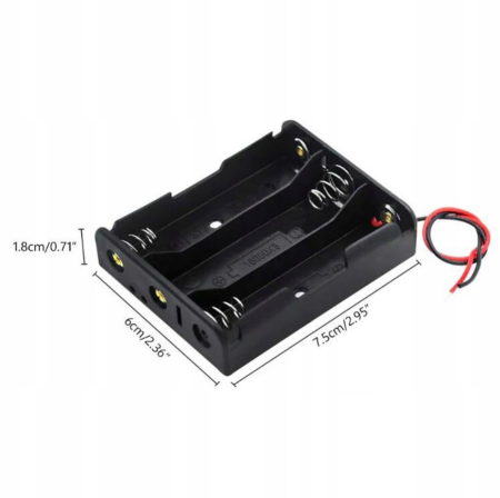 Suport baterii 3x18650, plastic ABS, cu cablu, 11.1V, 3S, DIY, Arduino, electronica [2]