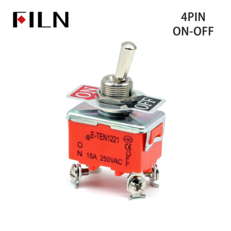 Intrerupator basculant cu mentinere, 2 pozitii, 4 pini cu surub, ON-OFF, 15A 250V, SPST, FL5-1221S [1]