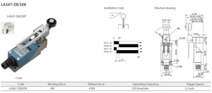 Comutator limitator cu maneta reglabila si rola reglabila metalica Kenaida LA167-Z8/108T [1]
