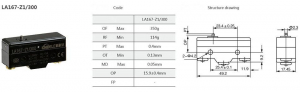 Comutator limitator cu push button cu revenire Kenaida LA167-Z1/300 [2]