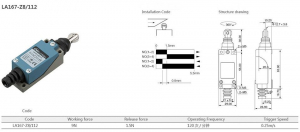 Comutator limitator cu rola metalica longitudinala Kenaida LA167-Z8/112 [2]