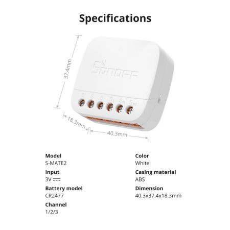 Comutator wireless compatibil eWeLink-Remote, Sonoff S-MATE [10]