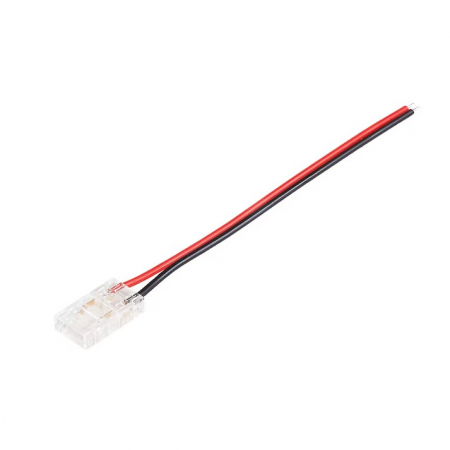 Banda led - Conector 8mm pentru banda led cob, 2 pini, cablu 10cm, clips