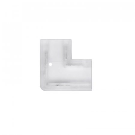 Conector clampdown pentru banda LED monocrom 8mm, conexiune banda la banda 90 grade, tip L, fara lipire, transparent [1]