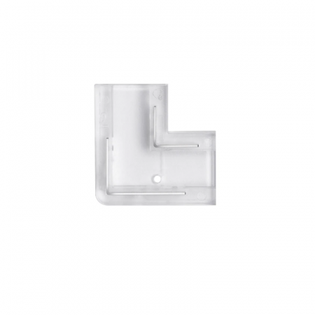 Conectori - Conector clampdown pentru banda LED monocrom 8mm, conexiune banda la banda 90 grade, tip L, fara lipire, transparent