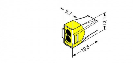 Clema rapida cu 2 poli pentru conductori rigizi, 20A/300V 1.5-2.5 [2]