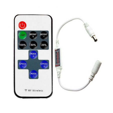 Controllere - Controler banda LED monocrom, telecomanda RF 11 taste, conectori DC5.5-2.1 M/T