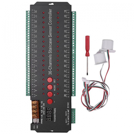Controler de lumina cu senzor de miscare LED pentru scara, negru, 36 canale led36chA [4]