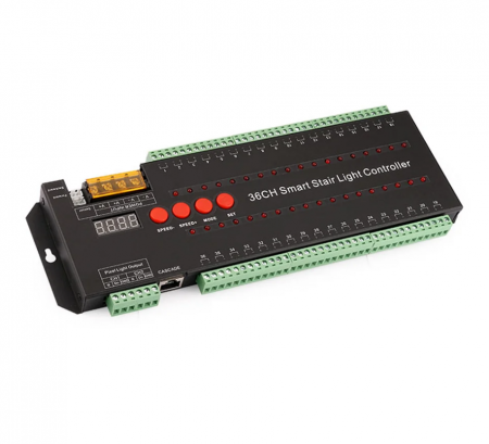 Controllere - Controler de lumina cu senzor de miscare LED pentru scara, negru, 36 canale led36chA