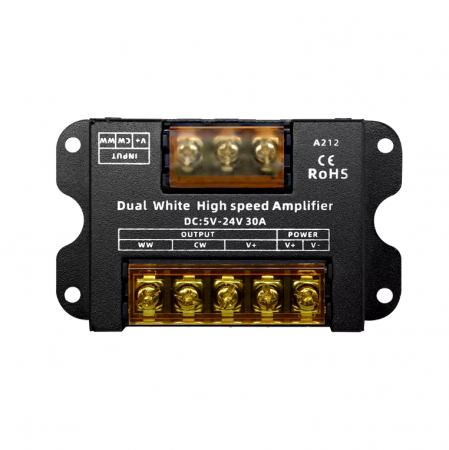 Controllere - Amplificator pentru banda LED Dual White( WW, CW ), A212, 5-24V , 30 A , negru