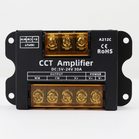 Amplificator pentru banda LED Dual White( WW, CW ), A212C, 5-24V , 30A, negru [1]