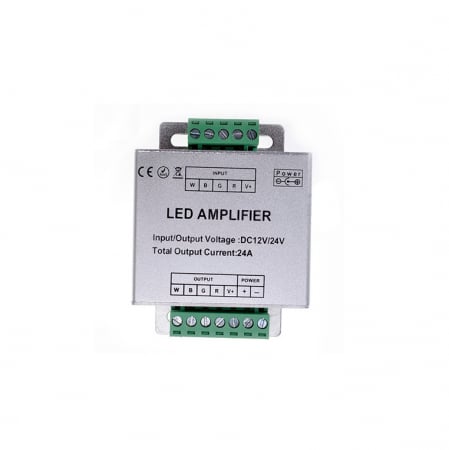 Controllere - Amplificator pentru banda LED RGB/RGBW, DC 12V-24V, 24A, A424