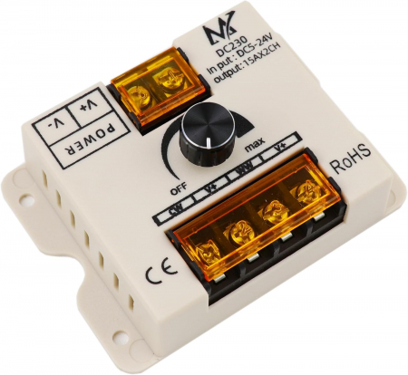 Controllere - Controller dimmer pentru banda LED 2CH dual color, DC 5V-24V, 30A, DC230