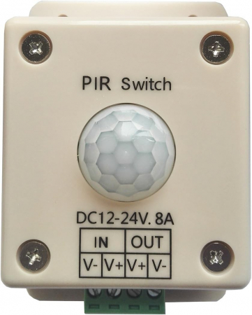 Senzor de miscare PIR 12-24V, 8A, pentru banda LED, P108 [1]