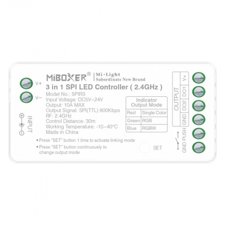 Controllere - Controler MiBoxer SPIR3 3in1 banda LED digitala 2.4Ghz, DC5V-24V, 10A, SPIR3