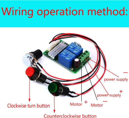 Controler regulator de viteza motor, PWM, DC 6-24V, 3A cu schimbare sens de rotatie [1]