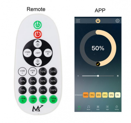 Controller Dimmer LED Smart Bluetooth DC 5-24V 30A RF cu Telecomanda BF130-RF [1]