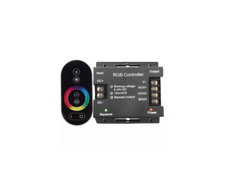 Controller RGB RF cu telecomanda touch RF6-RGB, 5-24V DC, 3x10A, pentru banda LED RGB, control culori, intensitate si efecte dinamice [1]