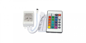 Controllere - Controller banda led RGB si telecomanda IR 24 taste, curent maxim 3x2A, alimentare 12V