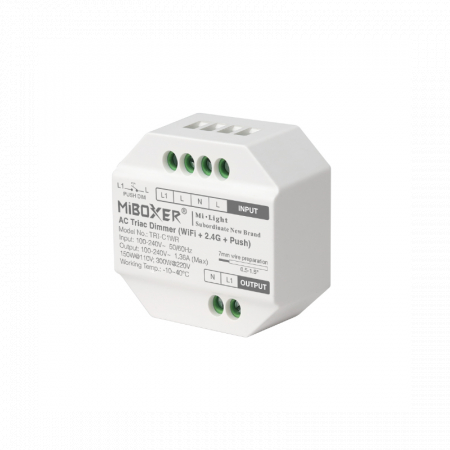 Controllere - Controller Dimmer Led AC Triac, WiFi + 2.4Ghz + Push, MiBoxer TRI-C1WR