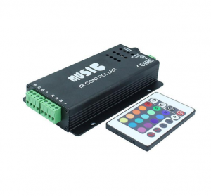 Controllere - Controller muzical cu telecomanda IR 24 taste pentru banda RGB