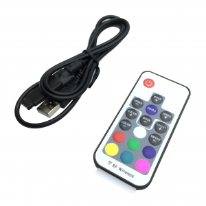 Controllere - Controller RGB RF 17 taste, USB, curent maxim 3x4A, 5V