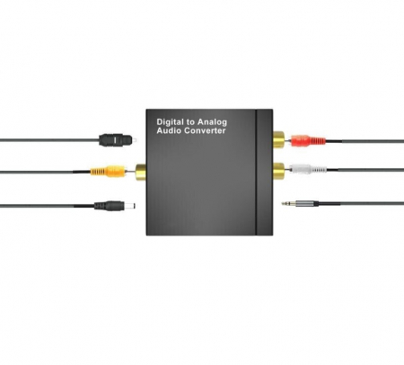 Convertor digital analog audio H-18, intrare coax si toslink, iesire coax L/R si AUX [1]