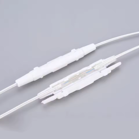 Set 10 buc protectii sudura fibra optica, carcasa rotunda alba, pentru splice optic, FTTH si telecom [2]