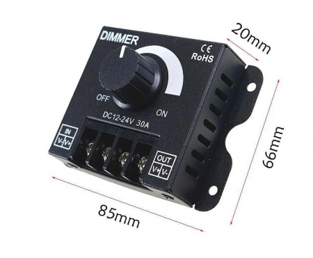 Controller, dimmer LED, 12V-24V DC, 30A, D130-30A [1]